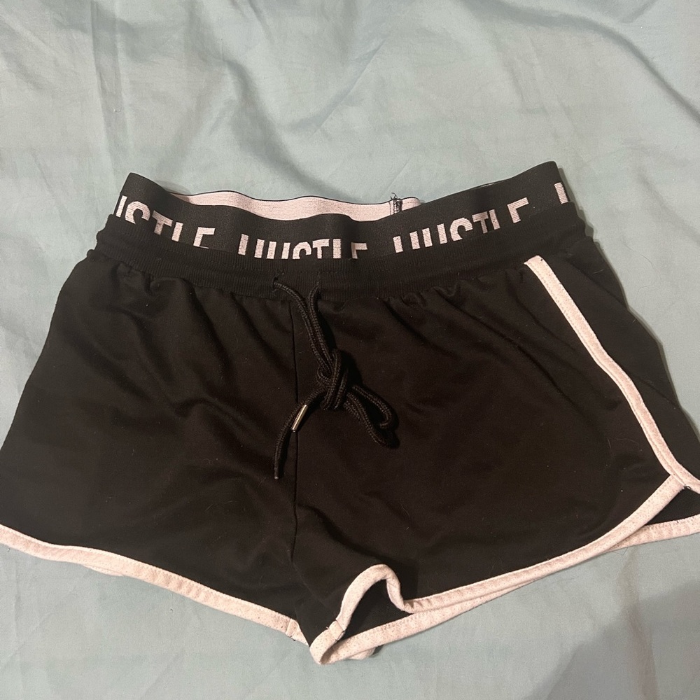 Hustle black and white pajama shorts